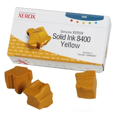 Imagen de Phaser 8400ADX Xerox 108R00607 tinta sólida amarilla 3 unidades (original)