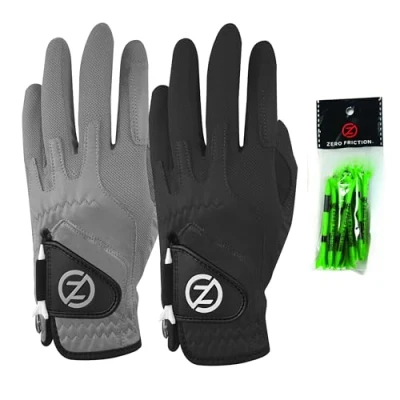 Imagen de Zero Friction Cabretta Elite Guantes de Golf para Hombre (2 Unidades), Color Gris y Negro