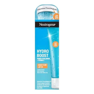 Imagen de Neutrogena Hydro Boost Aqua Fluid SPF 25 (50 ml), crema facial ligera con ácido hialurónico y vitamina C para una hidratación intensa, de día no grasa