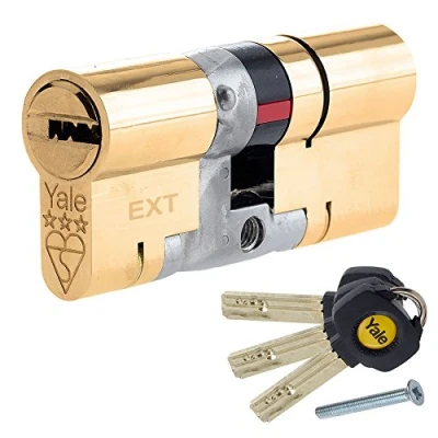 Imagen de Yale B YS3 5040B Anti Snap 3 Star Euro Cilindro Doble, Alta Seguridad, 50:40 (90mm), Acabado en latón