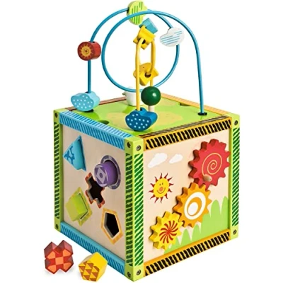 Imagen de Eichhorn 100002235 Cubo de juegos en madera (20 x 20 36 cm) , color/modelo surtido