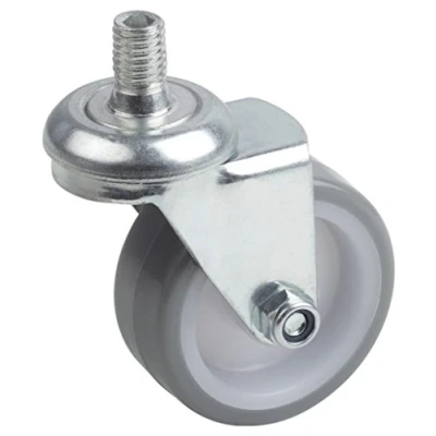 Imagen de Metafranc 802890 Rueda giratoria de 50 mm diámetro, Tornillo, Poliuretano, rodamiento Deslizamiento, Plata