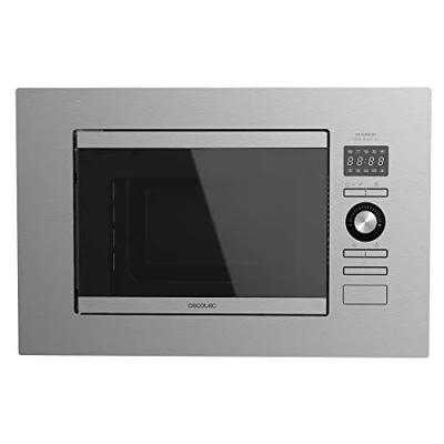 Imagen de Cecotec Microondas encastrable Digital GrandHeat 2090 Built In Steel. 800W Potencia, Integrable, 20 Litros, Grill, 8 Funciones preconfiguradas, Temporizador
