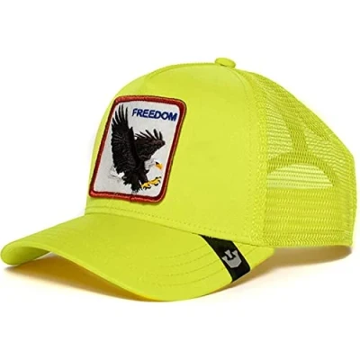 Imagen de Goorin Bros The Farm Gorra unisex tipo Trucker original, ajustable con cierre a presión, amarilla (Águila de la Libertad), talla única, única