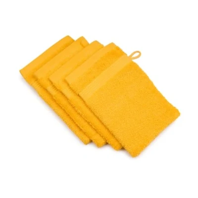 Imagen de Gözze Manopla de baño New York, Set 4, Suave y absorbente, Algodón, 17 x 24 cm Amarillo