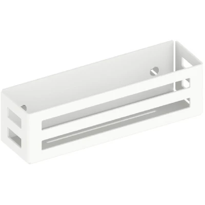 Imagen de Keuco cesta de ducha aluminio, color blanco, extraíble, ranuras drenaje, 32 x 9 12 cm, montaje en pared la ducha, estante fácil limpiar