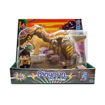 Imagen de Pinypon Action T Rex con Sonido, Playset de Figuras Acción Explorador y Muñeco Dinosaurio Juguete, Tiranosaurio Que Ruge, Juguete para Niños Niñas Desde 4 Años, Famosa (PNC26000)