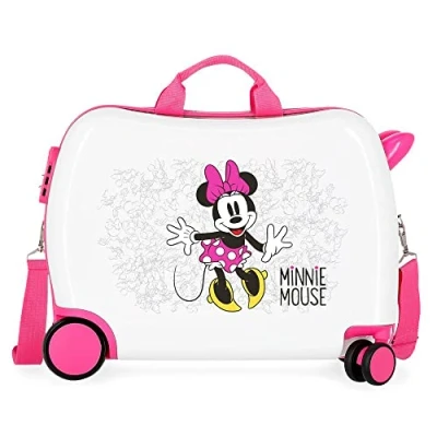 Imagen de Disney Minnie Enjoy the Day Maleta Infantil Blanco 50x38x20 cms Rígida ABS Cierre combinación 34L 2,1Kgs 4 Ruedas Equipaje de Mano