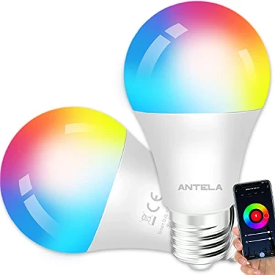 Imagen de ANTELA Cámaras Vigilancia Wifi 1080P Compatible Con Alexa, Cámara IP Interior Visión Nocturna, Audio Bidireccional, Detección De Movimiento, Ranura Para Memorias SD, Almacenamiento En La Nube
