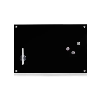 Imagen de Avilia Pizarra memo efecto pared Planificador magnético de con rotulador Cristal seguridad, 60 x 40 cm, negro, incluye 3 imanes decorativos