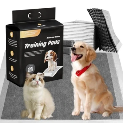 Imagen de Nanipets® Empapadores Perros De carbón Activado, Almohadillas Entrenamiento SÚPer Absorbentes Y a Prueba Fugas, 45*60cm Alfombrillas HigiÉNica para Mascotas Gruesas Extra Grandes, 50 Unidades