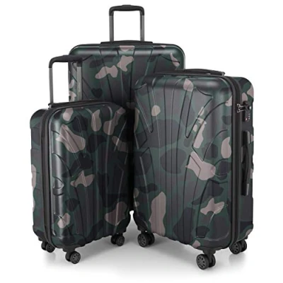 Imagen de Suitline Juego de 3 Maletas, Maleta Viaje Trolley, Maletas Carcasa Dura, TSA, (55 cm, 66 76 cm), 100% ABS, Mate, Camuflaje
