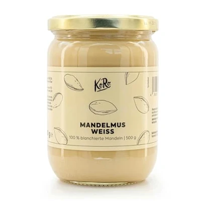 Imagen de KoRo Crema de almendras blanco 500 g frutos secos vegano 100% sin aditivos