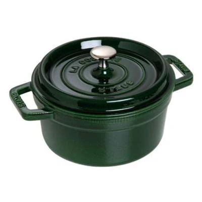 Imagen de Staub Enamelled Cast Iron Round Cocotte 18cm Basil Green 1.7L Redonda, Hierro Fundido, Verde basilisco, 18 cm
