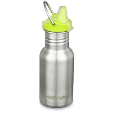 Imagen de Klean Kanteen Kid Classic Narrow 12oz (W/Sippy Cap) Brushed Stainless Botella, Unisex Adulto, Cepillado Inoxidable, 12 oz
