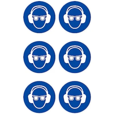 Imagen de Daged MT 024 Pegatinas para protección auditiva (6 unidades, 4 cm de diámetro, M003, DIN EN ISO 7010)