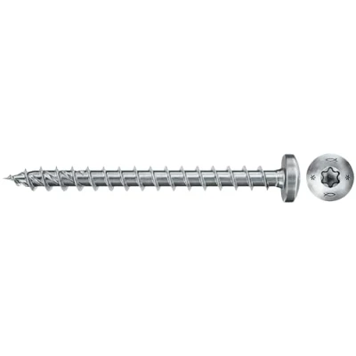 Imagen de fischer Dresselhaus Power Fast II 670239 Tirafondos (200 unidades, 4,0 x 40 mm, con estrella interior TX, galvanizados, pasivos), color azul