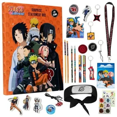 Imagen de Naruto Calendario Adviento de 2024, Cuenta Regresiva Papelería Anime Regalo Gamer (Naranja)
