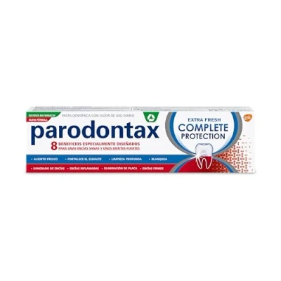 Imagen de Parodontax, Pasta de Dientes con Flúor, Complete Protection, Extra Fresh, Ayuda a Detener y Prevenir el Sangrado Encías, 75 ml