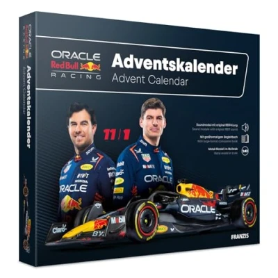 Imagen de FRANZIS Oracle Red Bull Racing 67235 Calendario de Adviento (escala 1:43, incluye módulo sonido y libro 52 páginas)