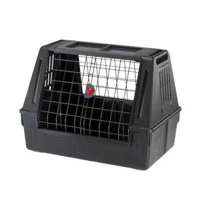 Imagen de Ferplast Transportin Perro Coche, Atlas Car Scenic 80 SE Máxima Visibilidad, Puerta Corredera Doble con Cerradura de Seguridad L 82 x W 51 H 61 cm MAX 20 kg