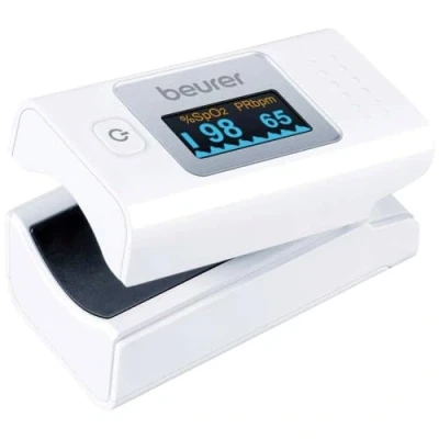 Imagen de Beurer PO 35 Pulsioxímetro, medición de la saturación oxígeno (SpO2) y frecuencia cardíaca (pulso), uso indoloro, pantalla a color fácil lectura, visualización