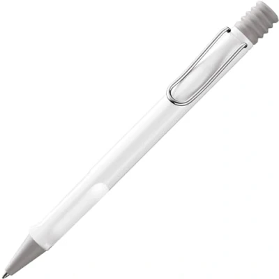 Imagen de Lamy safari white Bolígrafo con empuñadura ergonómica y ancho de trazo M para una escritura larga agradable hecho robusto plástico ASA recambio gran capacidad 16 en azul