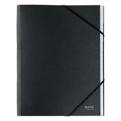 Imagen de Leitz Carpeta Clasificadora A4, Incluye Índice con 12 Compartimentos, Cierre Elástico, 100% Reciclable, Respetuoso el Medio Ambiente, Gama Recycle, Negro, 39150095