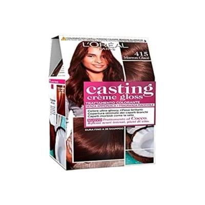 Imagen de L&#039;Oréal Paris Hair Dye Casting Creme Gloss, sin amoníaco para una fragancia agradable, 415 Gianduia Chocolate, paquete de 1