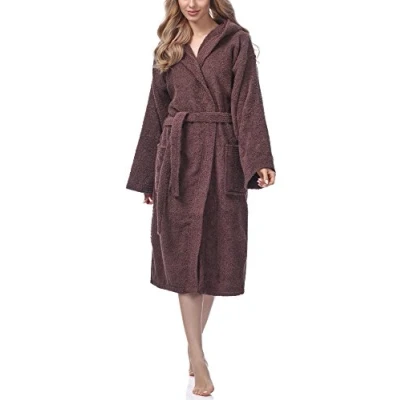 Imagen de Ladeheid Albornoz de Baño 100% Algodón Ropa Casa Mujer LA40 102 (Marrón (D15) (Densidad 450), M)