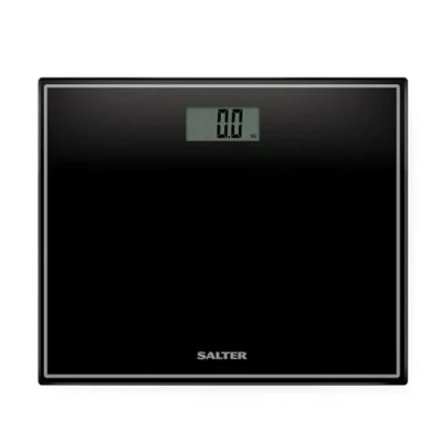 Imagen de Salter 9207 BK3R Bascula de baño digital báscula electrónica peso corporal, Pantalla LCD, 30 x 25 cm, con tecnología step on, mampara visible, activación por detección peso, max 150kg, negro