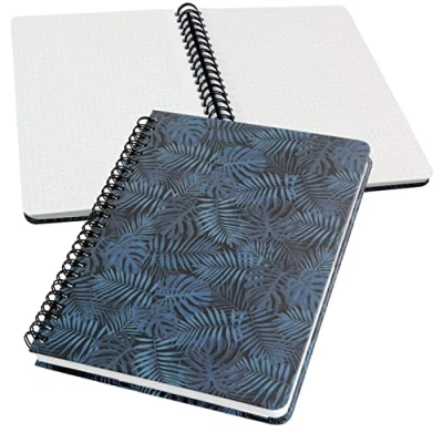 Imagen de Sigel JN602 Cuaderno de notas espirales básica, 16.2 x 21.5 cm, punteado, tapa dura, motivo selva, azul, Jolie