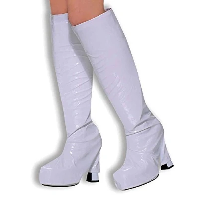 Imagen de Bristol Novelty Cobertura de botas para disfraz gogó, blanco, multicolor (BA309)