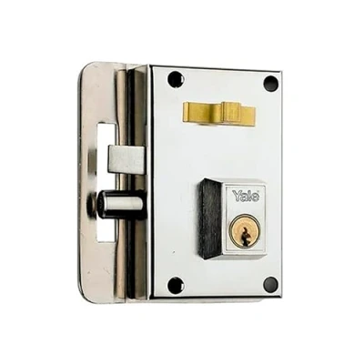 Imagen de Yale 10IHN cerradura de sobreponer, a mano izquierda entrada 45 mm / izda hierro niquelado.