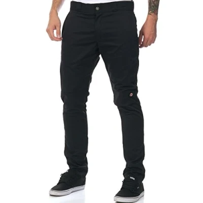 Imagen de Dickies Hombre, Pantalón utilitario con doble rodillera de corte recto ceñido, negro, 34W / 32L