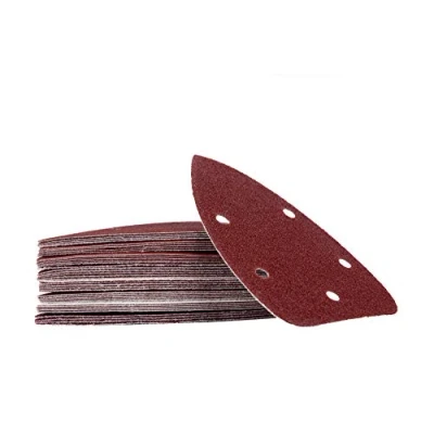 Imagen de 60 hojas de lija con velcro para ratón lijado 92 x 140 mm Granos cada uno 10 K40/60/80/120/180/240 5 agujeros Papel lijadora triangular Black + Decker