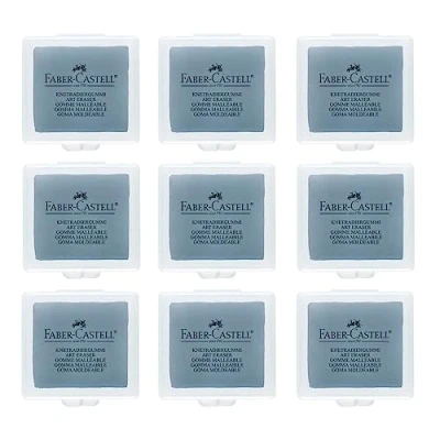 Imagen de Faber Castell 205051 Goma de borrar amasada Art Eraser 127220, gris, 9 piezas