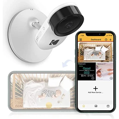 Imagen de KODAK Cherish C120 Cámara para bebé con aplicación móvil de Alta resolución, Posibilidad Zoom a Distancia, Audio bidireccional