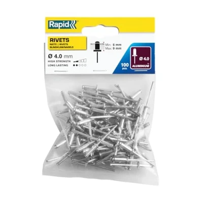 Imagen de Rapid 5000379 Remaches, 0 W, Plateado, 4x12mm