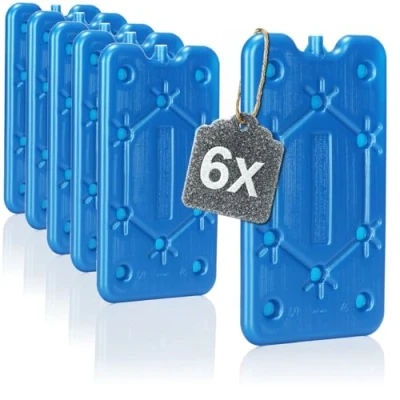 Imagen de com four® 6X Paquete de Hielo Plano Ahorra Espacio y es Ideal para la Nevera refrigerante el Camping Playa (Azul 6 Piezas M)