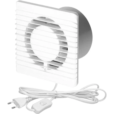 Imagen de Extractor de Baño Silencioso 125mm, Aire Montaje en Superficie Pared, Ventilador Ideal para la Ventilación del Hogar y Oficina (con interruptor)
