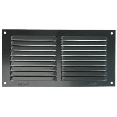 Imagen de Amig Rejilla Rectangular de Aluminio con Mosquitera Rejillas Ventilación para Salida Aire Ideal Techo Cocina y Baño Medidas 150 x 300 mm Color Negro