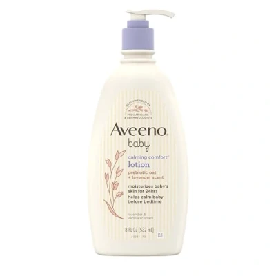 Imagen de Aveeno Baby Calming Comfort Lotion, Lavender and Vanilla, 18 Fluid Ounce