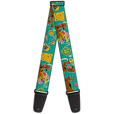 Imagen de Buckle Down GS WSD006 Scooby Doo &amp; Snacks/Bone Monogram Blues, 2&quot; de ancho y 29 54&quot; longitud