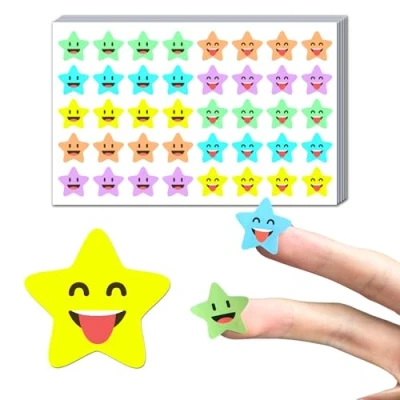 Imagen de 1000 Piezas, Feliz Pegatinas Recompensa Estrellas 20mm, 10 Diseños