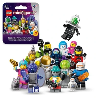 Imagen de LEGO Minifiguras 26.ª Edición: Espacio Figuras de Juguete Construcción para Coleccionar como la Astronauta Caminata Espacial y el Mayordomo Robot, Regalo Niños Niñas 5 Años o Más 71046