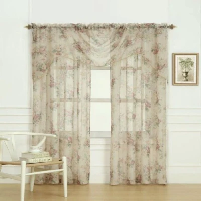 Imagen de Laura Ashley Stowe Válvula de Tratamiento para Ventana Cascada, Multicolor, 36 by 45&quot;