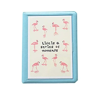 Imagen de JXE Flamingo Álbum de fotos para Fujifilm Instax Wide 300/210 Instant Films 5 pulgadas (32 bolsillos), color azul