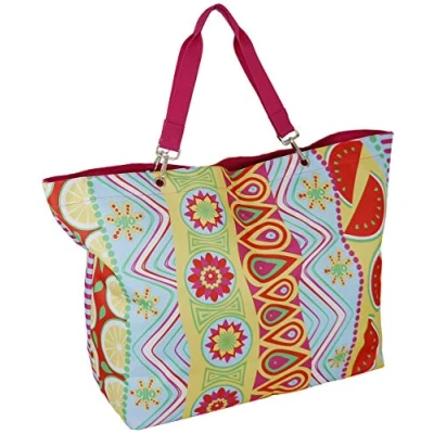 Imagen de JENNIFER JONES Bolso de playa grande bolsa hombro vacaciones diseño verano ocio Rosa