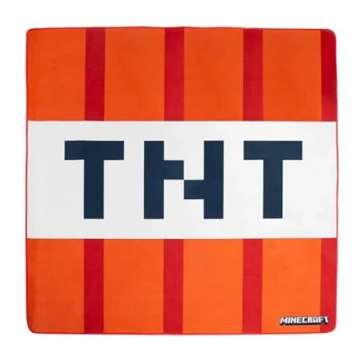 Imagen de Phoenix Minecraft Cubo TNT Alfombra, a Rayas, Color Rojo, 120 x cm (Quadratisch) (887101TNT)